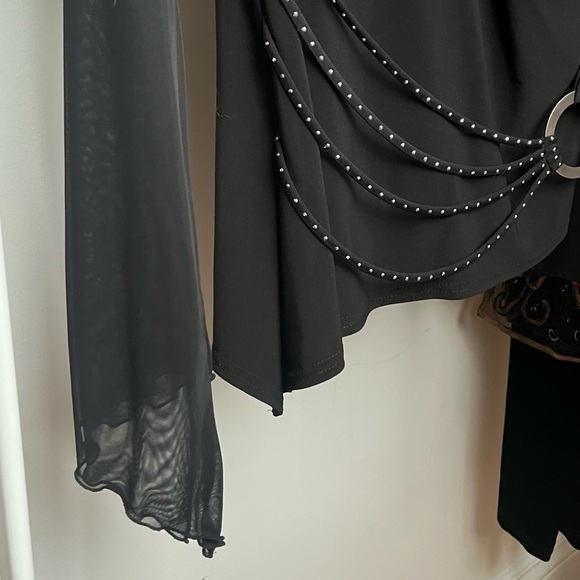 1990s goth whimsical sheer wrap top - Picture 3 of 3